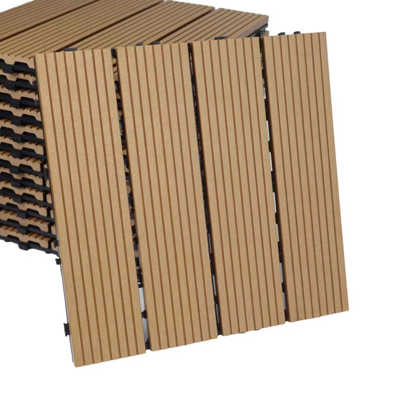 Modern Interlocking Acacia Wood Decking Tiles For Outdoor Use - SAYRUO