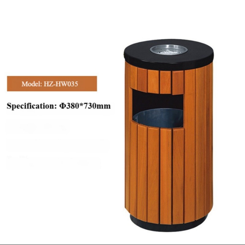 Heavy-duty Wood Plastic Composite WPC Rubbish Can - SAYRUO