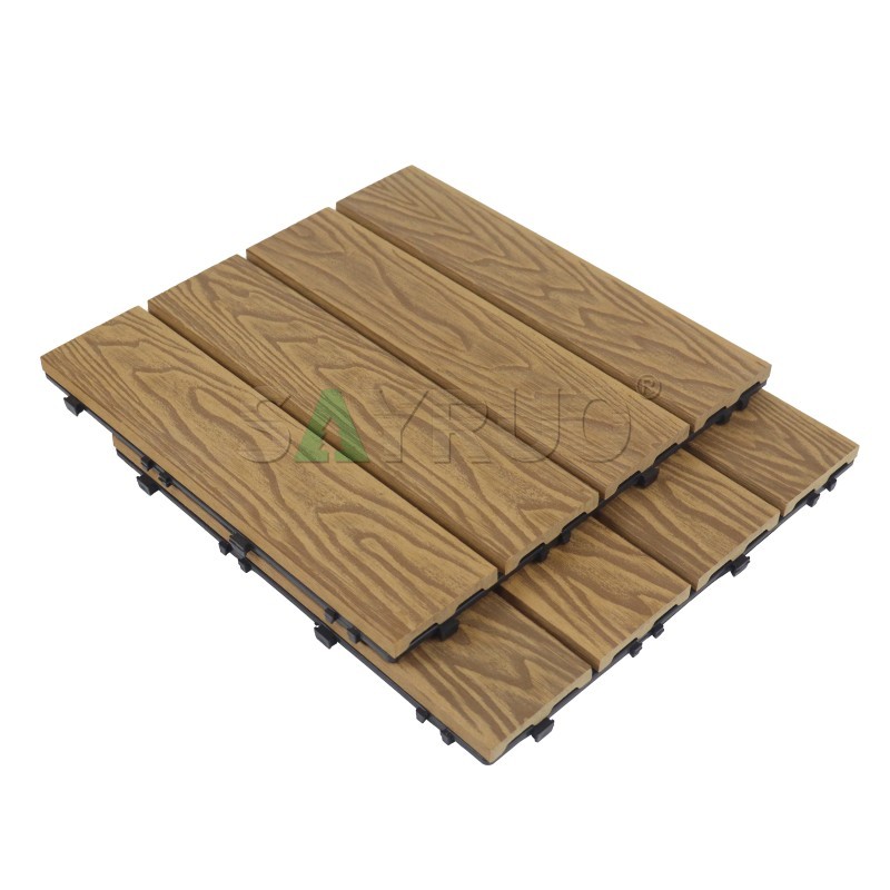 3D Embossing Interlocking Decking Tiles for Outdoor Patios - SAYRUO